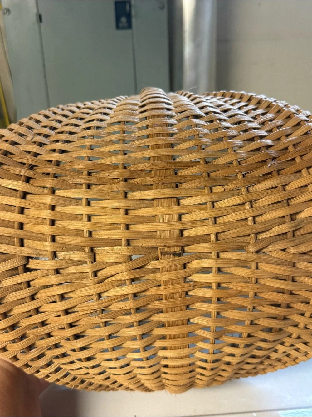 Vintage Hand Crafted Natural Brown Woven Country Rustic Basket Farmhouse 1980s